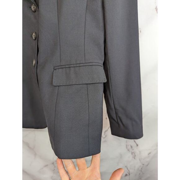 Elie Tahari Blazer Women 2 XS Wool Black 3 Button Suit Jacket Business Office - Picture 12 of 15